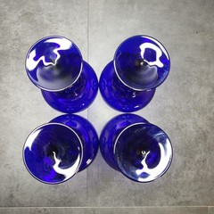 Cobalt Blue Margarita Cocktail Glasses