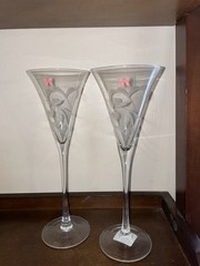 WATERFORD Marquis YOURS TRULY Pair Champagne Toasting Wedding Anniversary Flutes