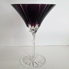 Vtg Castille Albinka Purple Martini Glass AJKA Cut To Clear Crystal Replacement