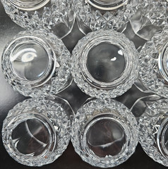 9) Cristal D’Arques Longchamp Clear 3.75″ Double Old Fashioned Set Rocks Bar Lot