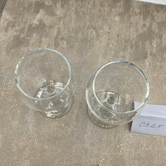 Stemmed Wine Glasses, Clear Glass, 5.5” Tall-Set Of 2