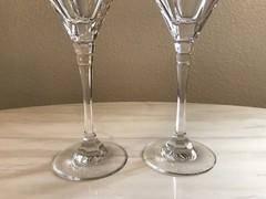 Crystal Water Glasses Goblets Cut OSCAR DE LA RENTA Le Grande Fleur SET Pair