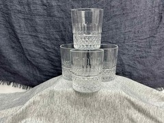 Double Old Fashioned Glasses Unique Bourbon Scotch Whiskey Crystal Set of 4