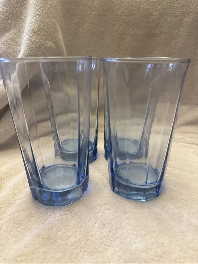 VINTAGE ANCHOR HOCKING REFLECTIONS TUMBLER Light Blue Glass Tumbler Set Of 4