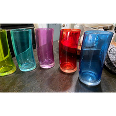 6 MCM Highball Rainbow Leonardo Swung Long 12 oz Curved Tumbler Glasses