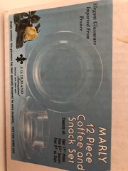 J G Durand Marly 12 pc coffee & snack set FranceTempered Glass New in box Sealed