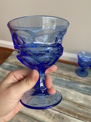 Set Of 6 Fostoria Argus Water Goblet COBALT BLUE Glass HFM Excellent