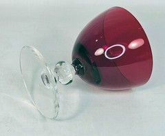 Ruby Red Cocktail Liquor Glasses Cambridge Glass Red and Clear Set of Five