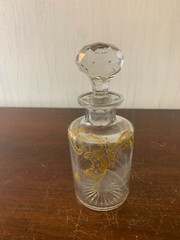 Baccarat Crystal Bottle With Gold Trim H: 17 Cm