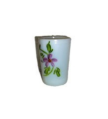 Clambroth opalescent Souvenir of Springfield, Illinois Hand painted Violets