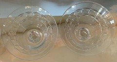4 Champagne/Tall Sherbet Athena by DUNCAN & MIL Stem #D-1, Geometric Cut On Bowl