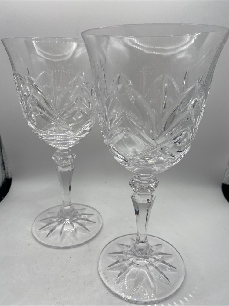 Galway Irish Crystal Kylemore Red Wine Glasses Set of 2 / 7.5” Tall