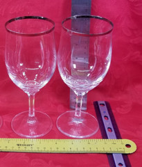 2 Cordial wine Glass Wedding Ring by JOHANN HAVILAND Stemware 7″