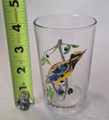 Vintage Swanky Swigs Malaysia Tropical Bird Glass 4″ Inch