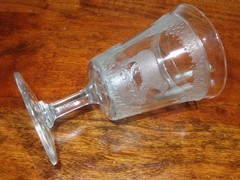 Antique 1880’s EAPG Crystal FROSTED POLAR BEAR Artic Tumbler Goblet (D)