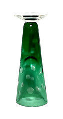 Green Cut-To-Clear Dots Tapered 4″ Crystal CORDIAL GLASS (1 oz)