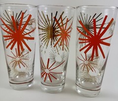 MCM Set 5 ATOMIC ASTERISK Highball Glasses Bartlett Collins Russel Wright