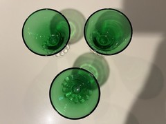 Vintage Anchor Hocking Emerald Green Sherbet /Cordial Glasses Set Of 3 retro