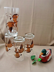 Vintage Libbey Game Bird Highball Glasses ( Set Of Four) Wild Geese in flight