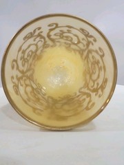 Arte Italica AI23 Yellow Alabaster 24K Gold Encrusted Goblets Italy Set of 3
