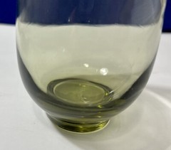 Vintage Libbey Smokey Green Low Ball Glasses 10 oz. – 4 1/2″ Wine Tumbler x3
