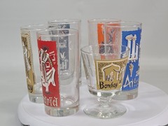 Vtg 5 Libbey International Cities of The World Highball Glasses & 1 Goblet MCM