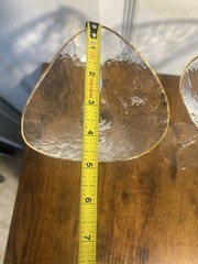 EUC Global Views Hammered Glass Gold Rim Martini Glasses Lot Of 2