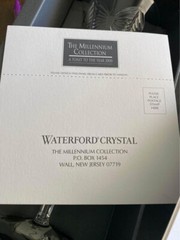 WATERFORD Crystal Champagne Flutes Millennium Collection HAPPINESS NIB Set of 2