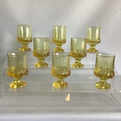 Lot of 21 VTG Tiffin Franciscan Madeira Cornsilk Yellow Glass Tumblers + 2 Bowls