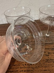 Vintage Delicate Stemmed Coupe Champagne Pedestal Glasses – Set of 3