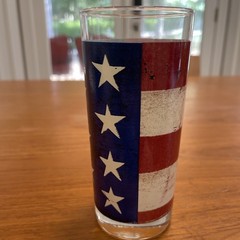 Vintage Sakura Warren Kimble Colonial rustic American flag highball glasses