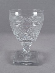 Antique Anglo Irish Cut Diamonds & Panels Glass Rummer Circa 1820s B