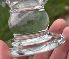 Eamon Glass Clear Ball 10oz Footed Water Goblet Shamrocks (EAG9) Excel Used Cond