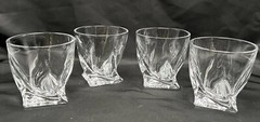 Mikasa Motion Crystal Whiskey Lowball Glasses Double Old Fashion Set Of 4