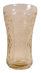 Patrician Tumbler Amber Depression Glass Federal Vintage 5.5 in. Spoke 14 oz.