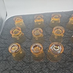Rare cordial Glasses amber Blown Glass