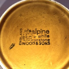 Brown Tankard Coaching Scene Alpine White by Wood & Sons Ironstone England