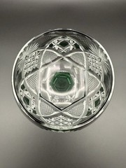 Rare Vintage Val Saint Lambert, Crystal Wine Hock, Color Emerald Green Signed