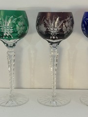 AJKA Marsala Cut-to-Clear 8.25” Crystal Wine Glasses, Set of 4, Various Colors