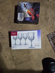 vintage etched crystal shot glasses
