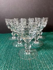 Val St. Lambert Crystal ~ Set of 6 ~ Cut Glass Wine Glasses ~ Kent-York ~ 4 1/8″