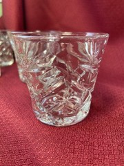 7 Anchor Hocking Clear Oatmeal Flared 3” Tumbler Glass Vintage