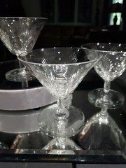 (5) Low sherbet Glasses, Signed Libbey c.1933 Nash American art deco «Reverie»