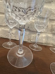 Crystal Wine Glasses American Heritage by ST GEORGE elegant stems Set Of 9