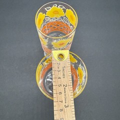 MCM Culver Flower Power “Daisy & Picket Fence” Stemmed Goblets Barware Wine