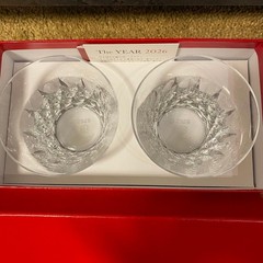 Baccarat Dahlia Limited Edition Glass Pair Set with 2026 Year Mark From Japan