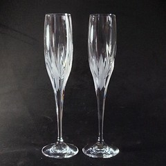 MIKASA FLAME D’AMORE CHAMPAGNE FLUTES, Cut & Frosted Lead Crystal, 10 3/4″, 2PCS