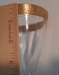 Elegant GOLD ENCRUSTED Filigree Rimmed Crystal WINE Glasses Goblets~VTG Set of 6