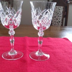 Wine Glass Kiriko Engraved on the glass #19 16x7cm/6.29×2.75″ set of 2 Wine