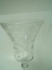 Cambridge Rose Point Stem 3500 Water Goblet 8 3/8″ 9 oz Tall Bowl